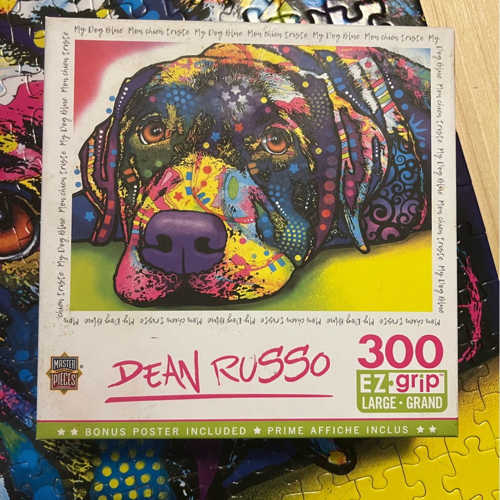 Dean Russo Colorful 🐶 Beagle Dog Puzzle 🧩 & Bonus Poster